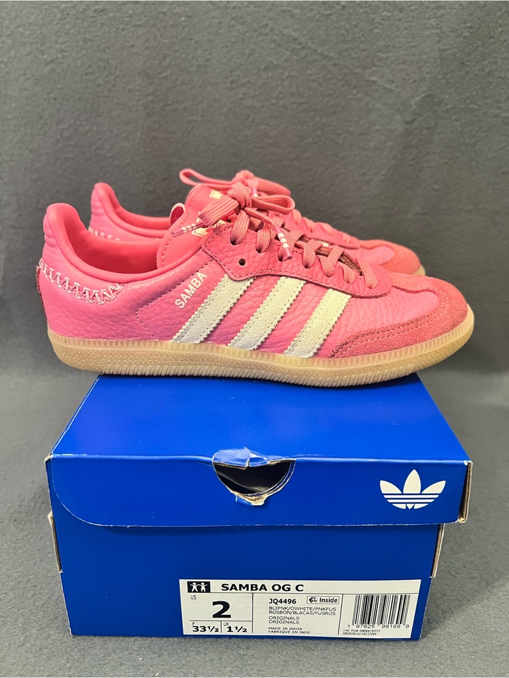 Adidas Samba OG pink size 2